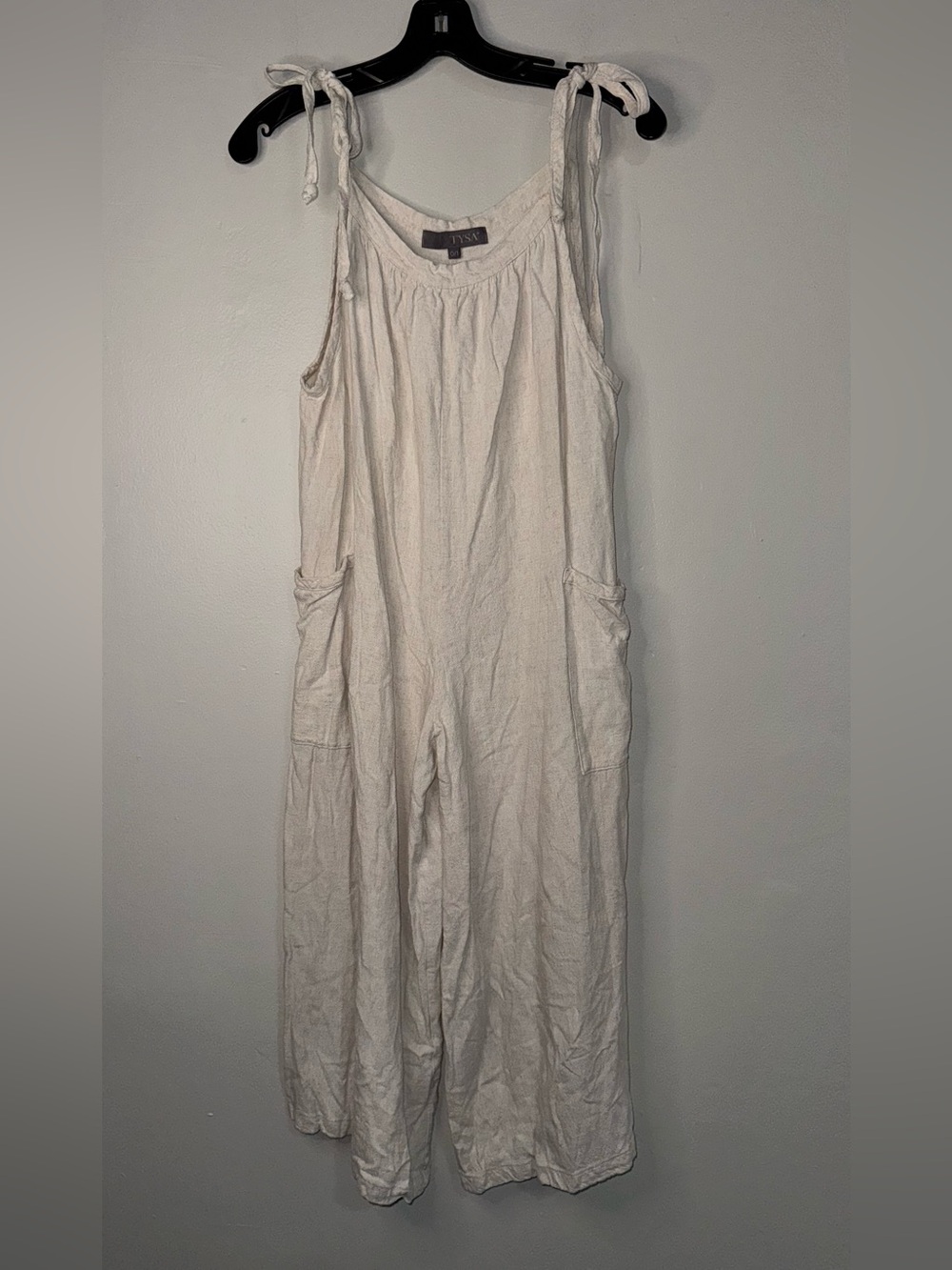 Casual Tie-Shoulder Jumpsuit in Off-White